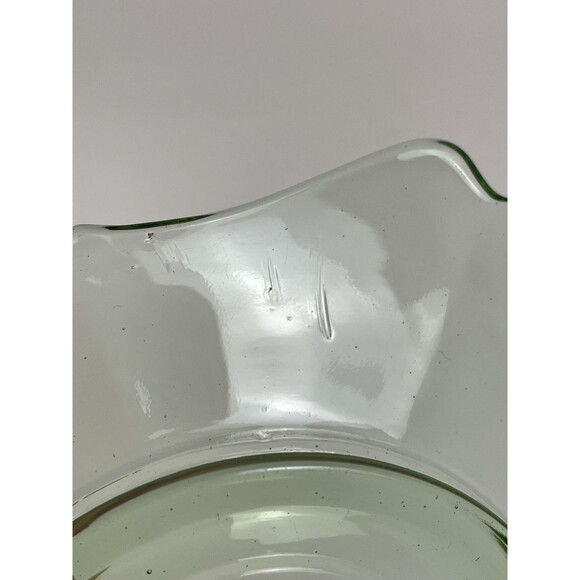 Set Of 3 Vintage Green Uranium Depression Glass 1 Square Plate & 2 Sherbet Cups - Picture 12 of 16